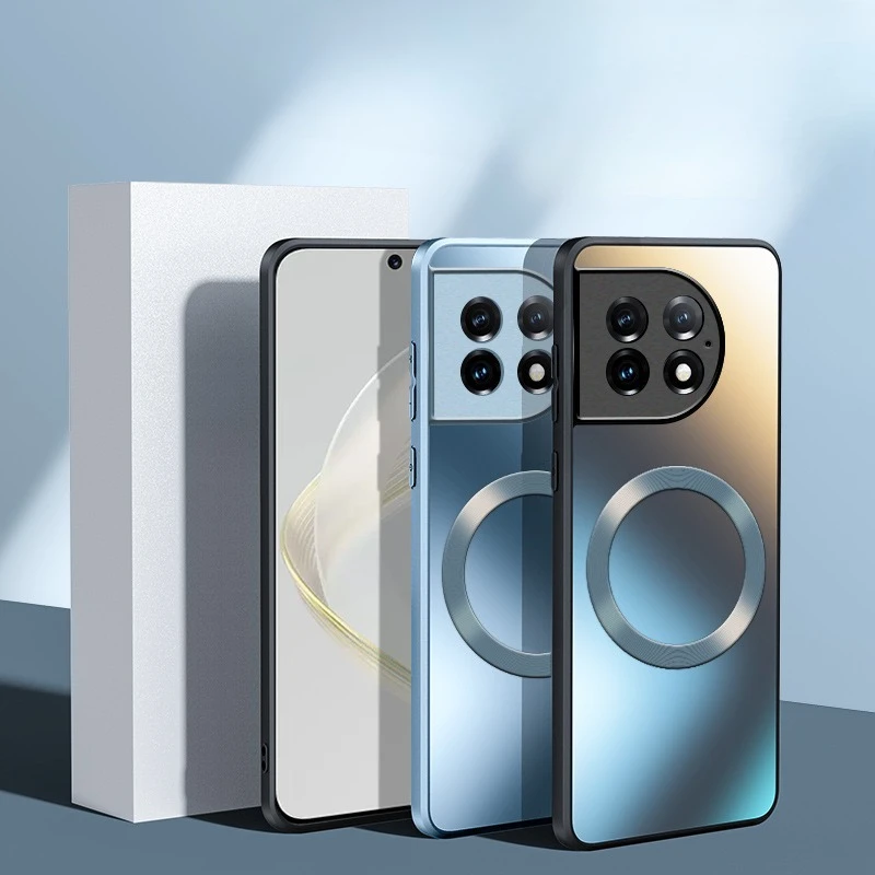 

Магнитный чехол для Oneplus Ace5 Ace3 Ace3V 13T 1 + 13 1 + 12, силиконовый матовый мягкий чехол с беспроводной зарядкой, адсорбционная задняя крышка