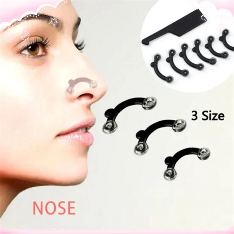 3 Sizes No Pain Nose Up Lifting Bridge Shaper Massage Tools Nose Shaping Clip Clipper Beauty Women Girl Massager 6pcs/set