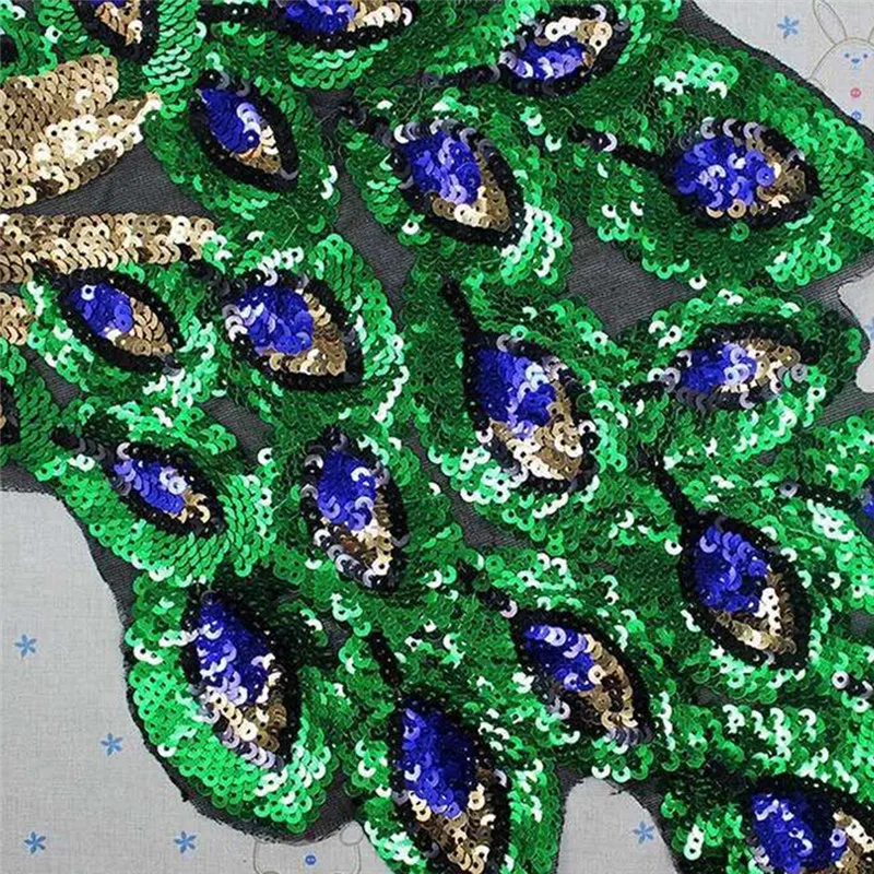 Patch Brodé à Paillettes de Paon pour Femme, Accessoire de Vêtements à Coudre, à la Mode, à Faire Soi-Même