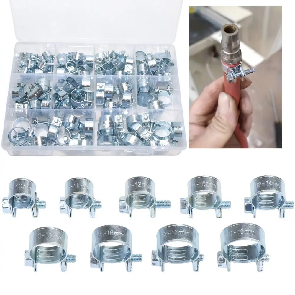 Adjustable Fuel Injection Hose Clamp Set Fuel Pipe Fasteners For Automotive Cooling System Water Tube Maintenance Clips