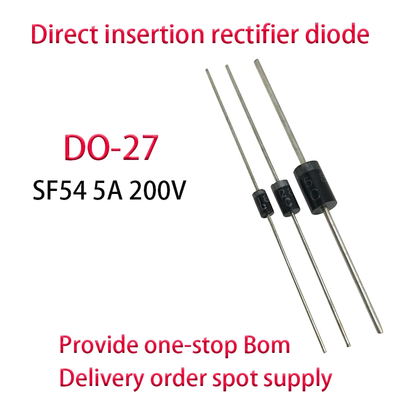 

SF54 5A 200V DO-27 200PCS Direct insertion rectifier diode ultra fast recovery diode Provide one-stop Bom