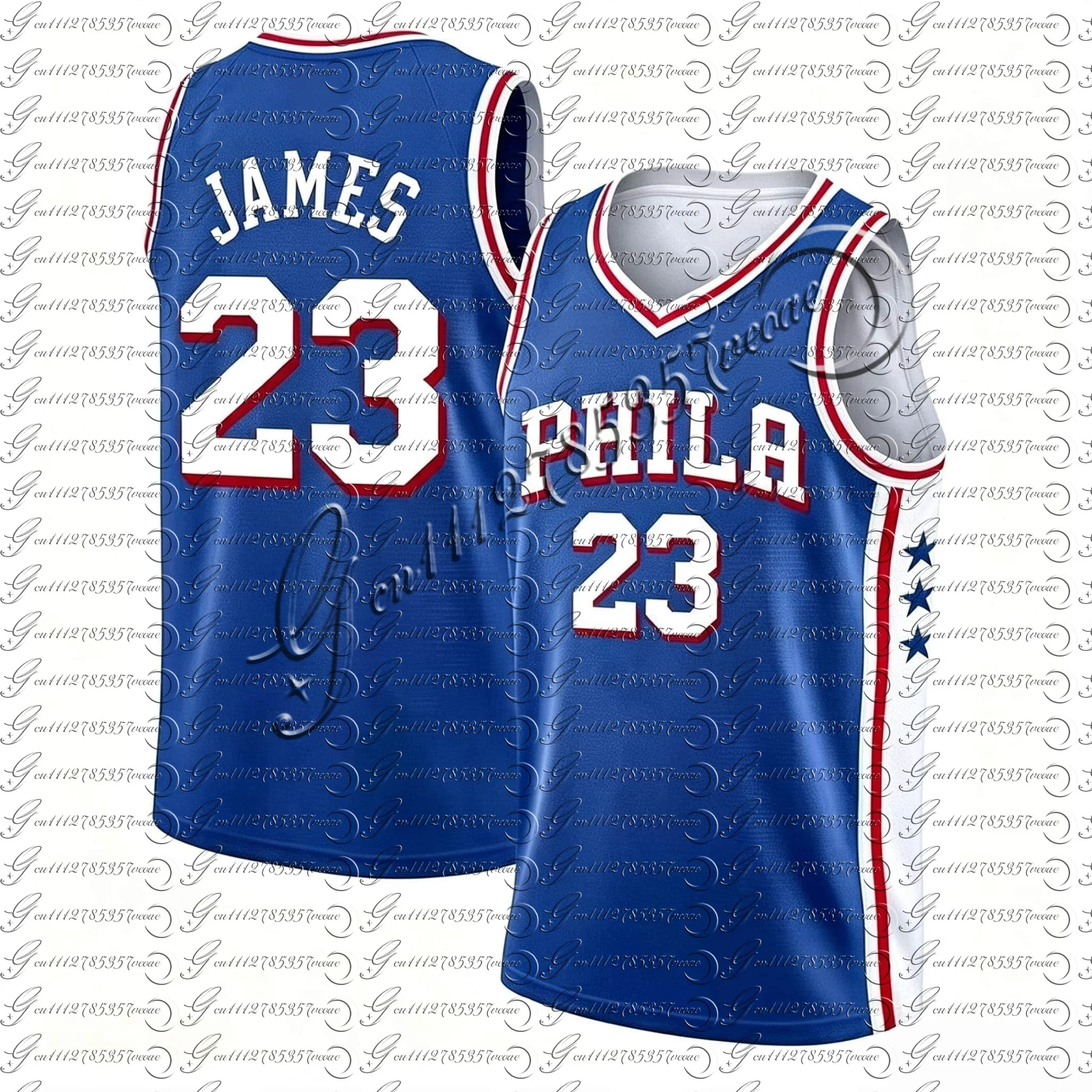 Herren PHILA Basketballtrikot Ärmellos Vintage Shirts Atmungsaktive Sportbekleidung Fan Match Trainingsweste FamilyMatching – Detail 14