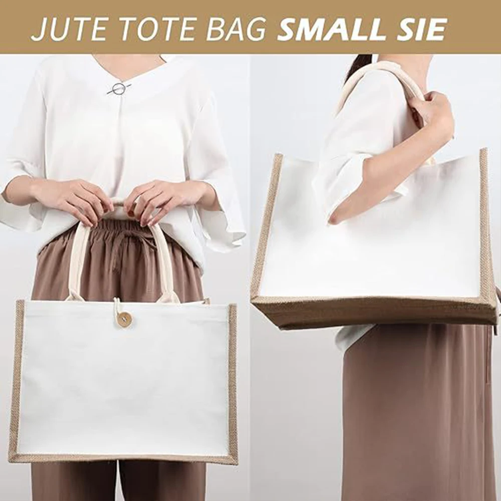 Polarshe مخصص الكتان حقيبة حمل حقيبة أكياس التسوق القابلة لإعادة الاستخدام DIY Huangma حقيبة يد لعيد ميلاد الزفاف رفيق هدية حزمة