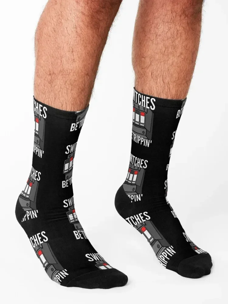 Switches Be Trippin Lustige Elektriker-Hemden, Socken, Herren, professionelles Laufen, Kinder, Valentinstag, Geschenkideen, Jungensocken, Damen