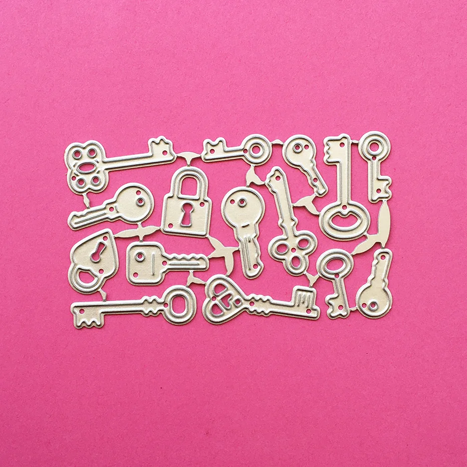 Keys and locks Metal Cutting Dies Stencil for DIY Scrapbooking Photo Album Embossing Paper Cards Crafts Diecuts New 2024