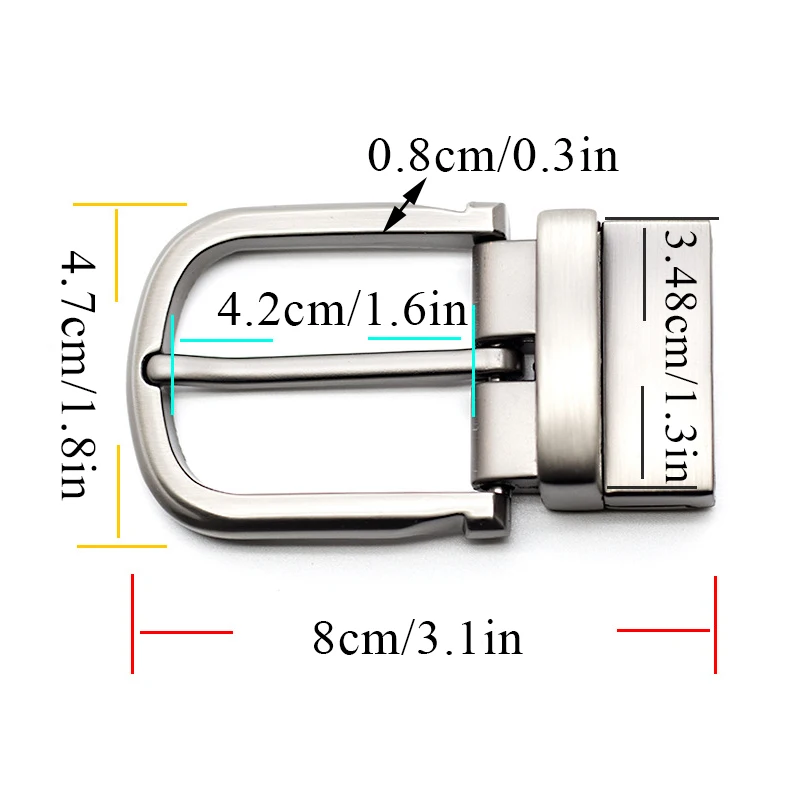 Men Metal Pin Belt Buckle 35Mm Waistband Buckles Rotatable Bottom Single Pin Belt Buckle Classic Half Buckles Clip For Jeans