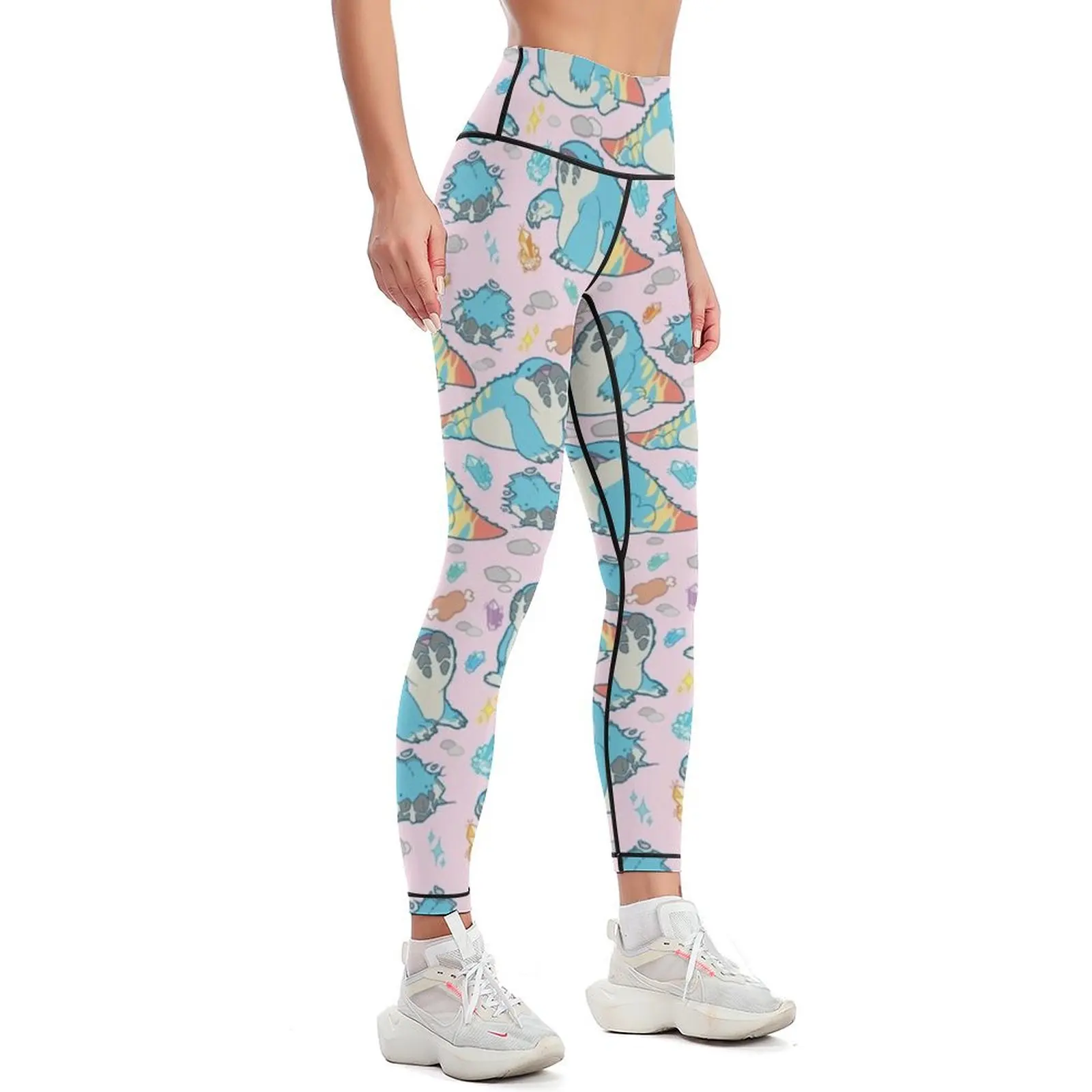 Dodogama Party Pattern (Pastel Pink) Leggings gym clothing Sports pants woman Women's sports Womens Leggings