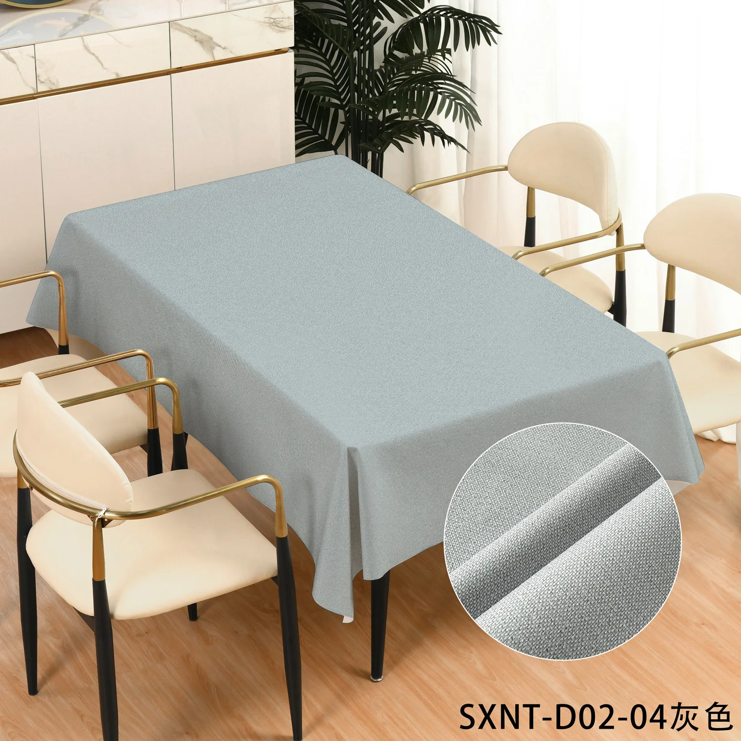 

03140 solid color PVC tablecloth cotton and linen pattern high-grade waterproof and oil-proof restaurant rectangular coffee tabl