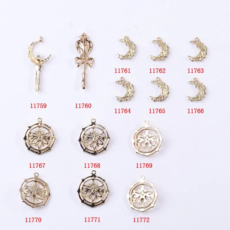 BoYuTe (10 Pieces/Lot) Baroque Style Star Moon Pendant Magic Scepter Alloy Pendant Charms Diy Jewelry Materials Wholesale