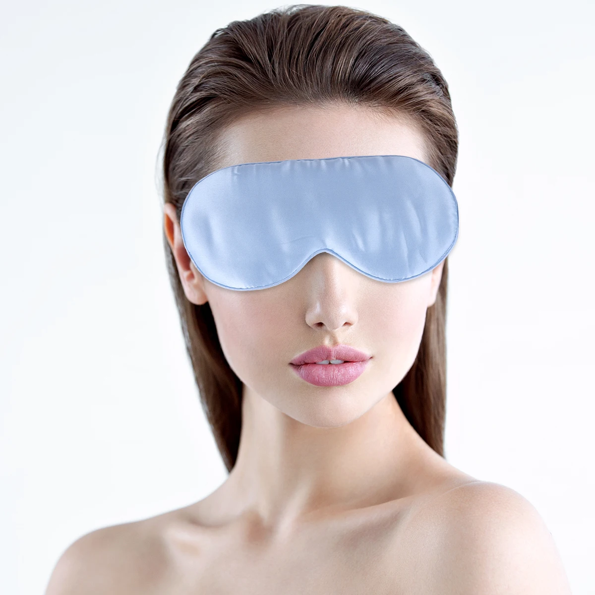 

Шелковая маска для глаз с регулировкой, светонепроницаемая повязка для сна, для путешествий, кемпинга, авиаперелетов, отдыха, синяя