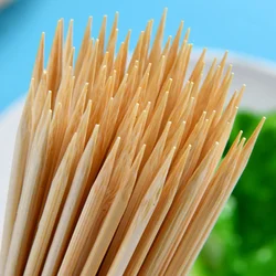 50Pcs 40cm Bamboo Wooden BBQ Skewers Food Bamboo Meat Tool Kitchen Barbecue Party Disposable Long Sticks Catering Grill Camping