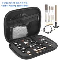 19Pcs/set Tactical Gun Barrel Cleaning Kit for Handgun Rifle Pistol Gun Brush Tool for .22/.38/9mm/.40/.45 Caliber Hunting Tool