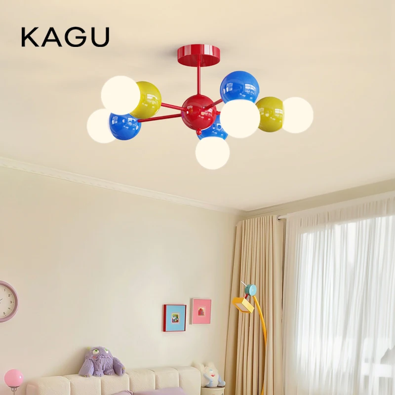 

KAGU Bubble Ball Chandelier - Colorful LED Ceiling Light for Kids Room, Nursery & Bedroom, Romantic Warm Baby Lighting Fixtur
