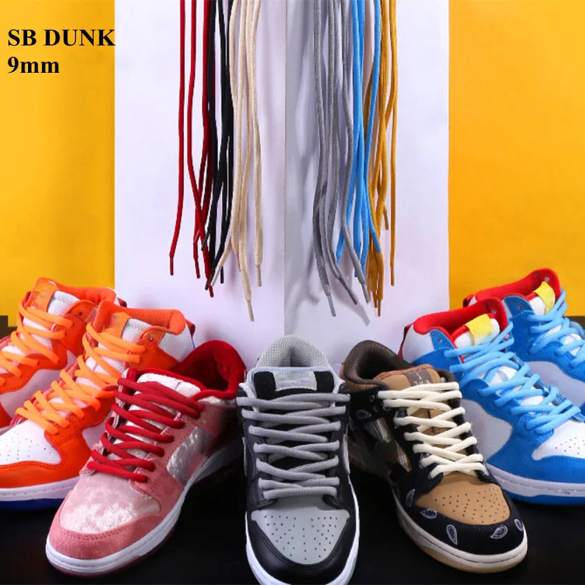 Cadarços Oval Poliéster Espessado, Dunk SB, Clássico, AF1AJ, Tênis De Basquete, Corda De Renda Esportiva, Acessórios De Sapatos, Novo, 1 Par