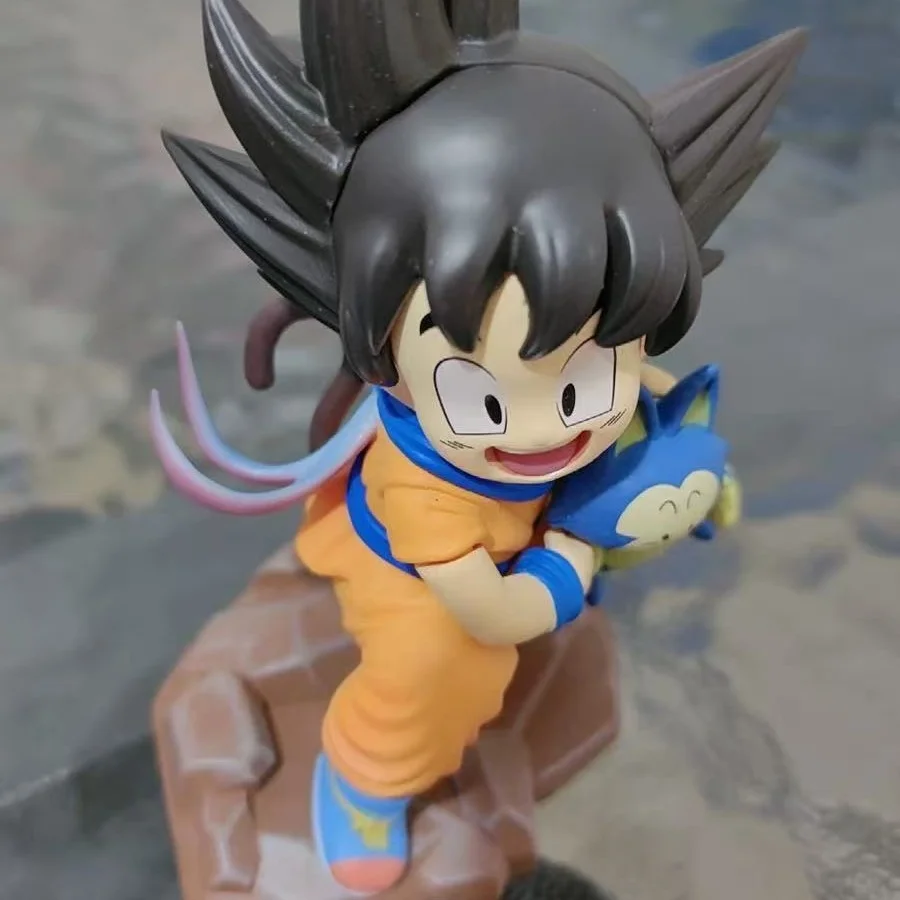Top 14cm Dragon Ball Doll Child Goku Figures Goku Embrace Pura Yamcha Anime Model Pvc Collection Desk Decoration Statue Toy Gift