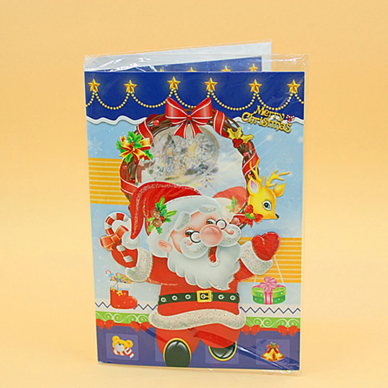 بطاقة معايدة موسيقى عيد الميلاد مع أضواء إبداعية لطيفة ثلاثية الأبعاد هدية عيد الميلاد بطاقة تهنئة للأطفال في رياض الأطفال #5