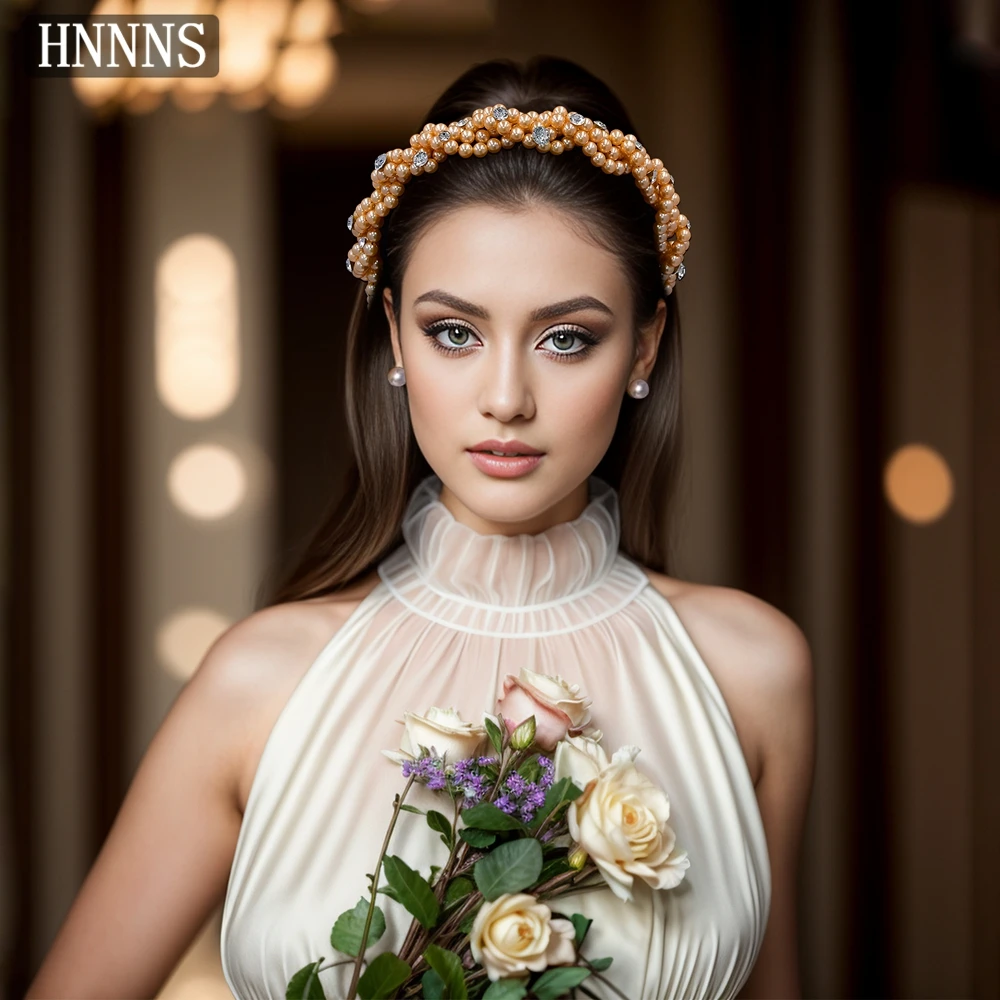 

TOPQUEEN Simple Bridal Wedding Headbands, Handmade Bead Weaving Fashionable Women's Banquet Everyday Hair Accessories YXA205