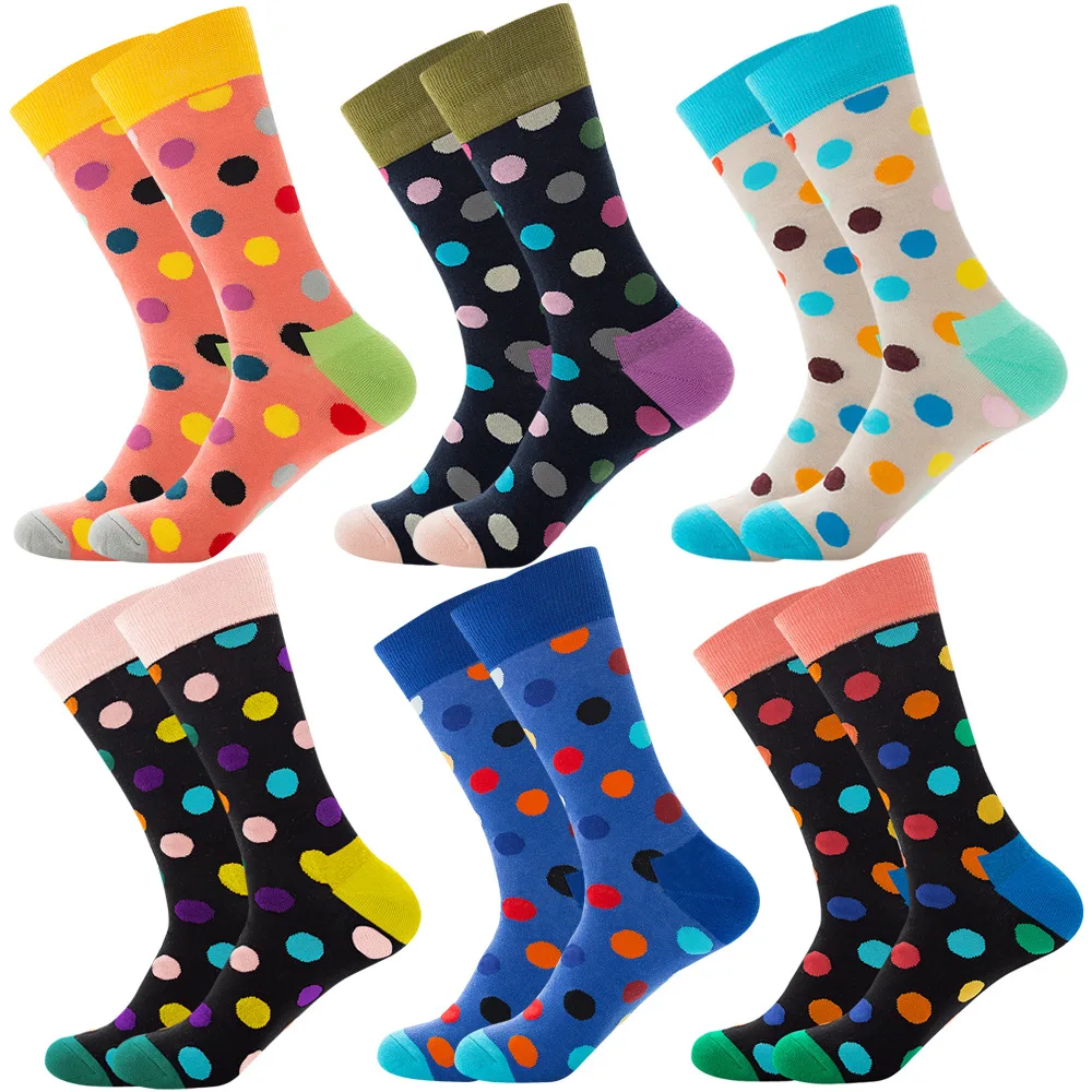 6 Pairs Funny Fashion Colorful Fruits Casual Women&Men Socks Harajuku Cute Novetly Cotton Spaceman Cherry Stripe Socks Size38-45