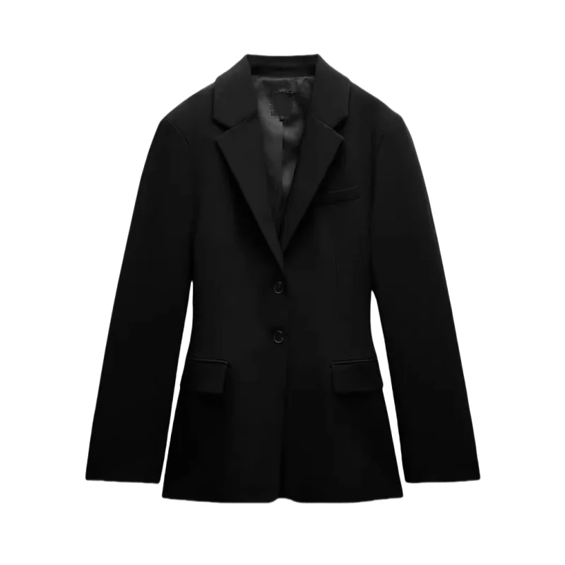 

New Autumn Winter Women's Suit Jaet Casual Slim Fit Long Sve Turn-down Collar Casual Sle Pure Color 52477