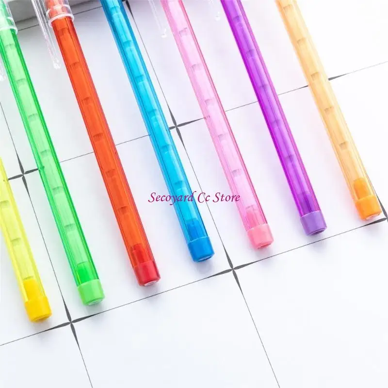 

N3UC 10Pcs Pencils Stackable Push Pencil Assortment with Eraser, Not Sharpening Multiple Point Stacking Pencils for Writing