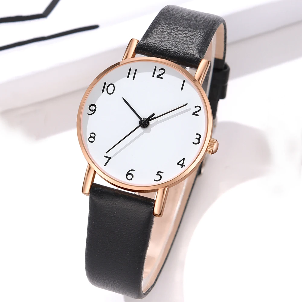 1Pcs Of Minimalist Arabic Numeral Dial Watches With Sweet Couple Casual Quartz Watches Is The Perfect Gift For Her (No Box)