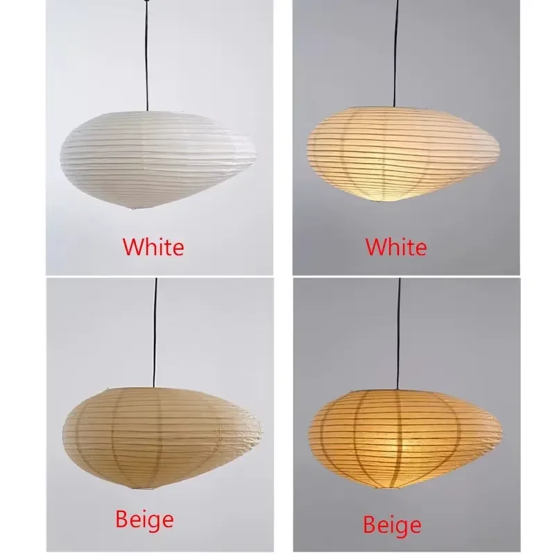 Japanese Style Isamu Noguchi Wabi Sabi Rice Paper Chandelier For Bedroom Living Dining Room Bar Home Decor Led Pendant Light