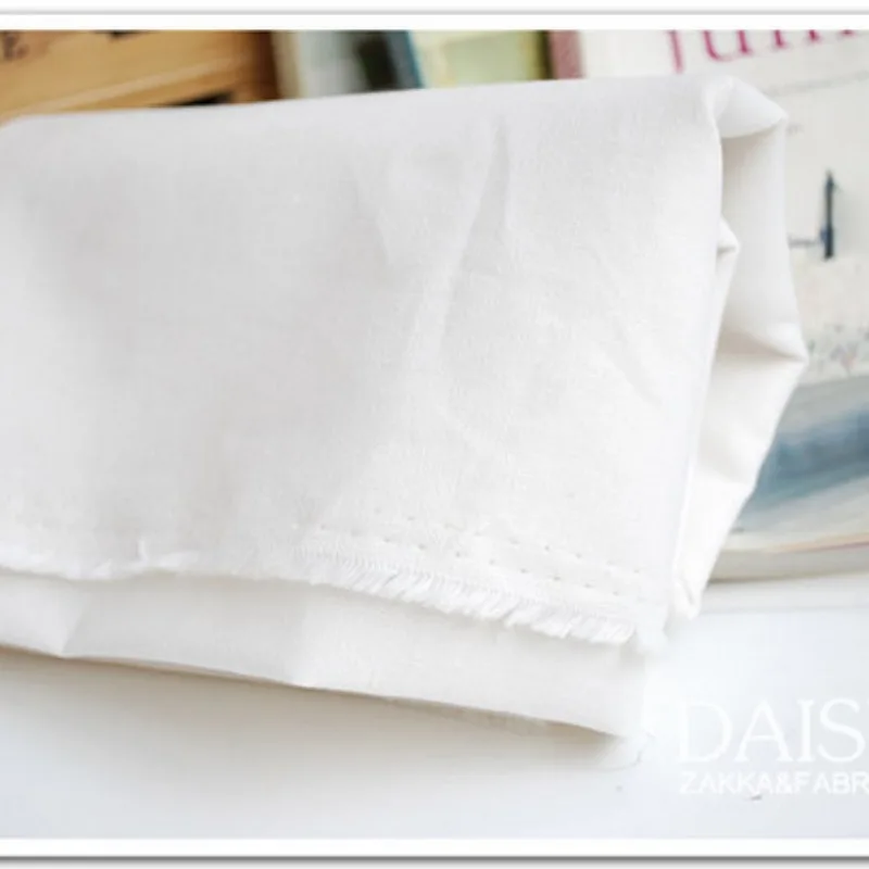 Cotton Linen Fabric By The Meter DIY Printing and Dyeing Fabric Curtain Plain Cotton Thick Wear-Resistant White Optic Linen