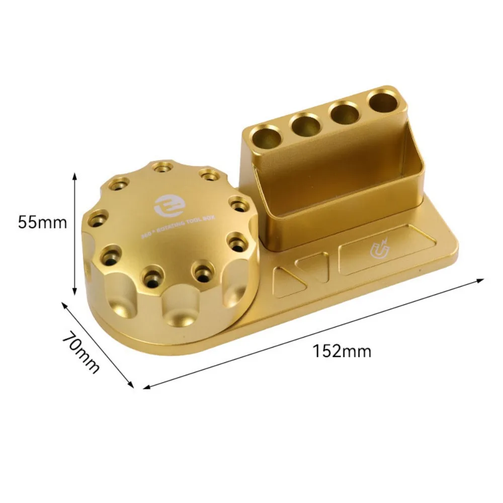 Aluminum Alloy Screwdriver Organizer Multi-Slot Structure Anodized Finish Screwdriver Holder 360 Degree Rotating