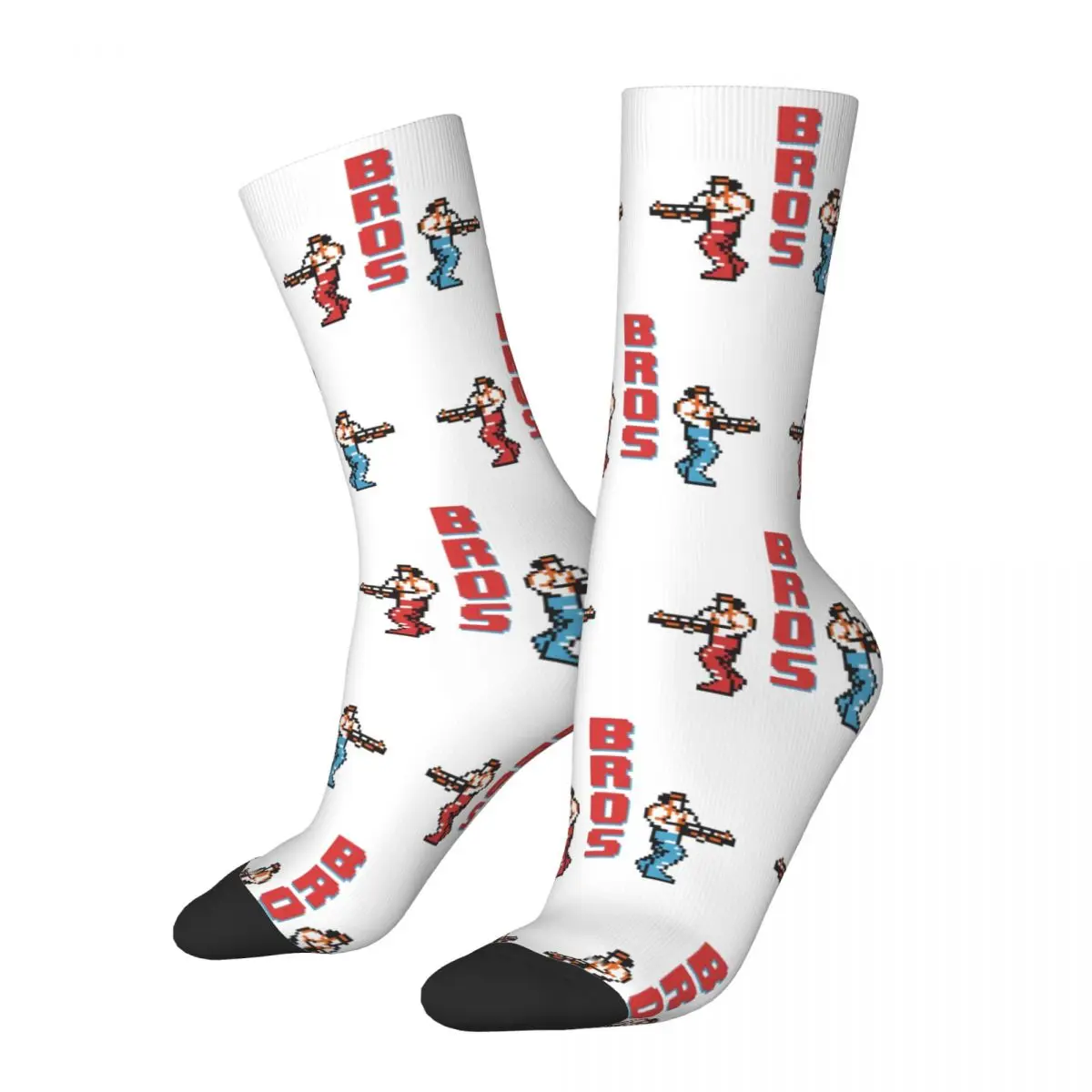 Winter Warm Cool Unisex 8 Bit Contra Bros Socks Game Breathable Middle Tube Socks