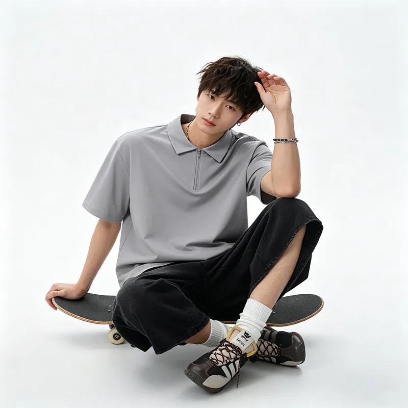 2026 model summer high-quality men's short-sleeved T-shirt polo shirt