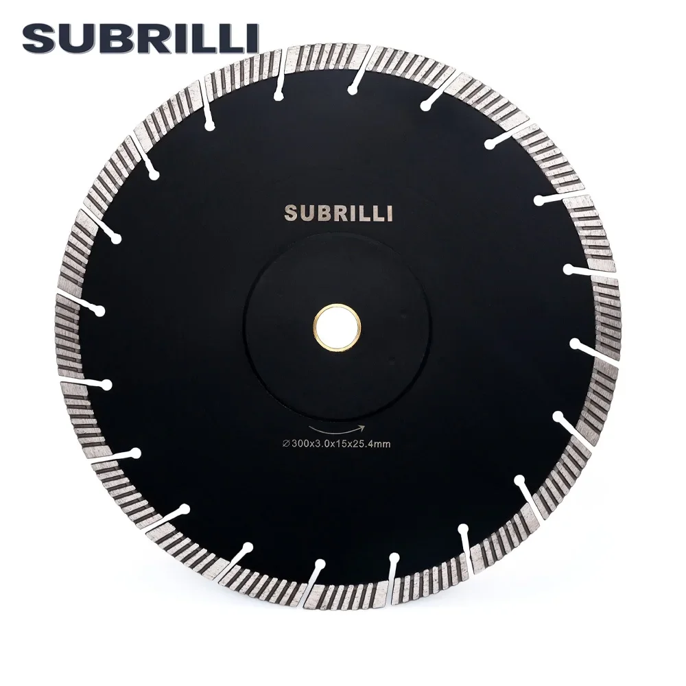 

SUBRILLI Diamond Saw Blade 300mm Granite Turbo Blade For Cutter Concrete Sandstone Grinder Procelain Blade Cutting Disk