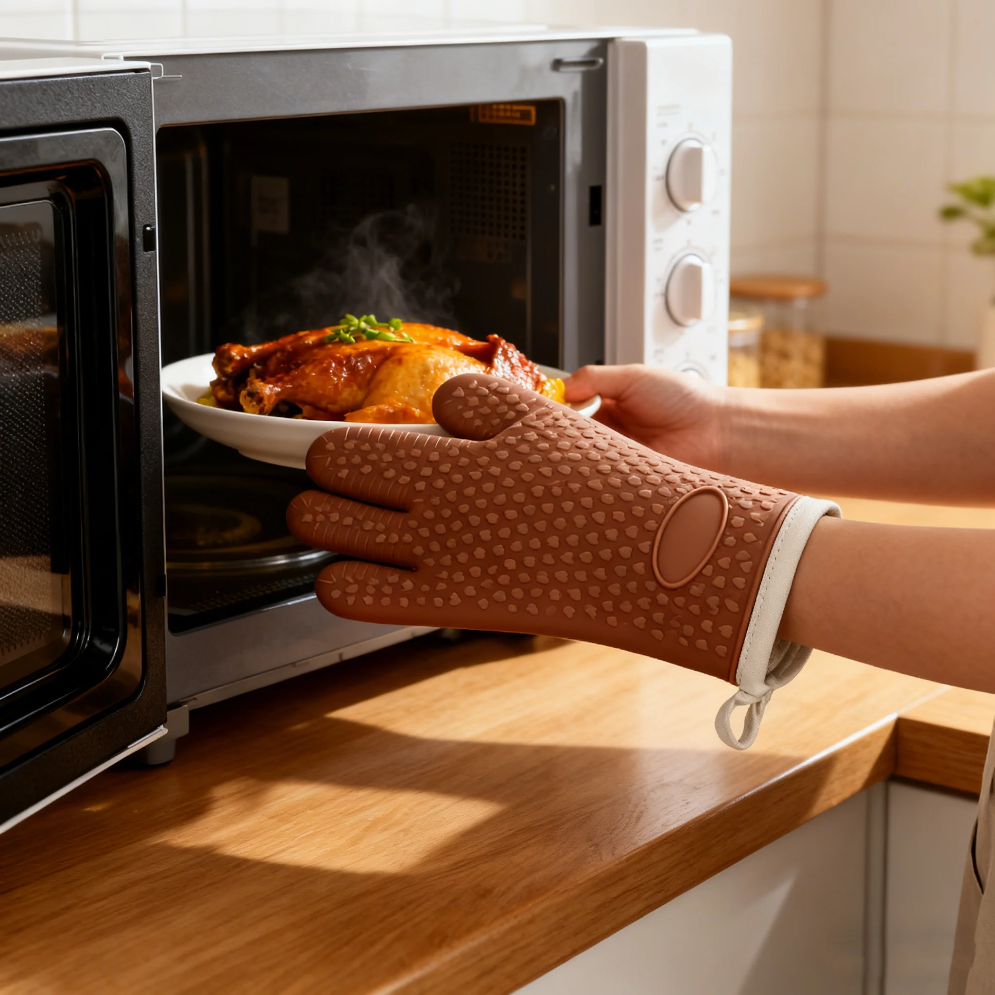 

Silicone heat-resistant gloves, multi-color kitchen baking tray, microwave oven, high-temperature resistant daily tool