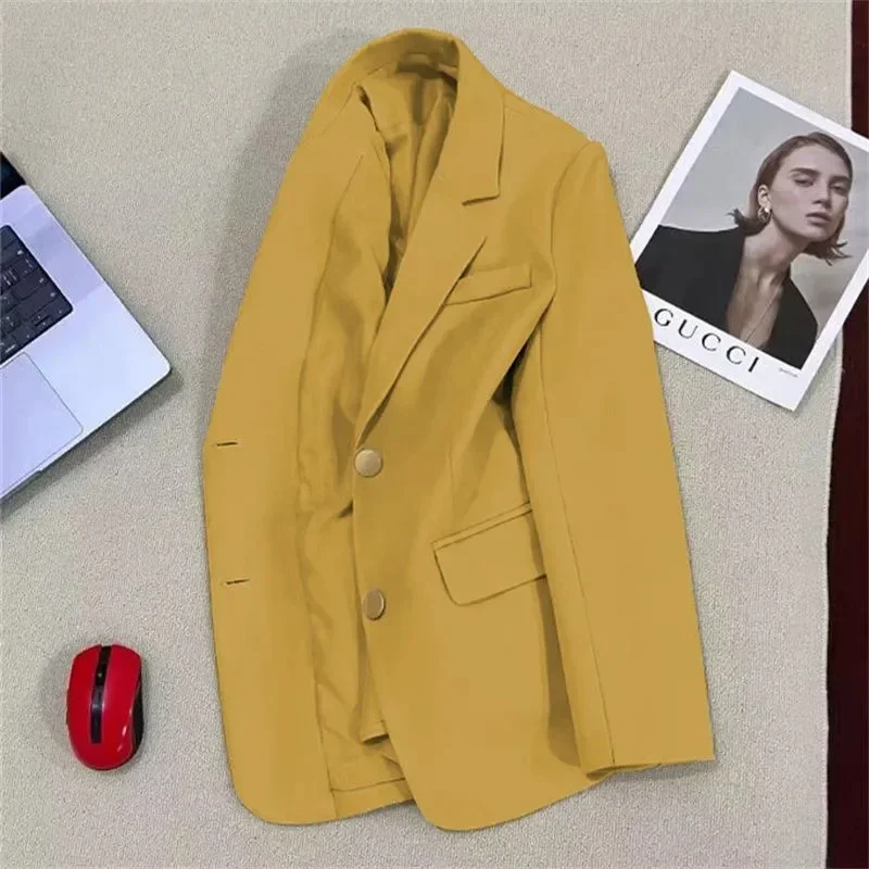 Kadın Blazer Ceket, Tek Göğüslü, Çentikli Yaka - alternate angle