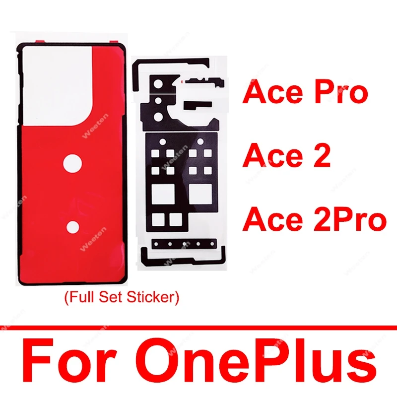 1 Set Back Battery Cover Sticker For Oneplus 1+ Ace Pro Ace 2 Ace 2Pro Rear Door Housing Battery Cover Adhesive Sticker Parts