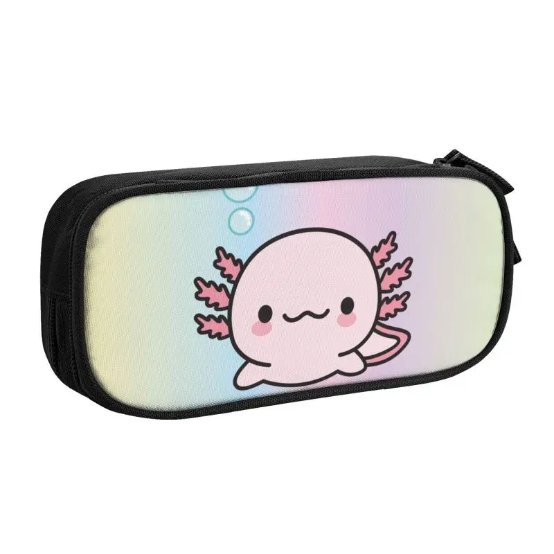 Custom Cute Axolotl School Pencil Cases Girl Boy Large Capacity Kawaii Animal Relaxolotl Pencil Bag Pouch Students Stationery