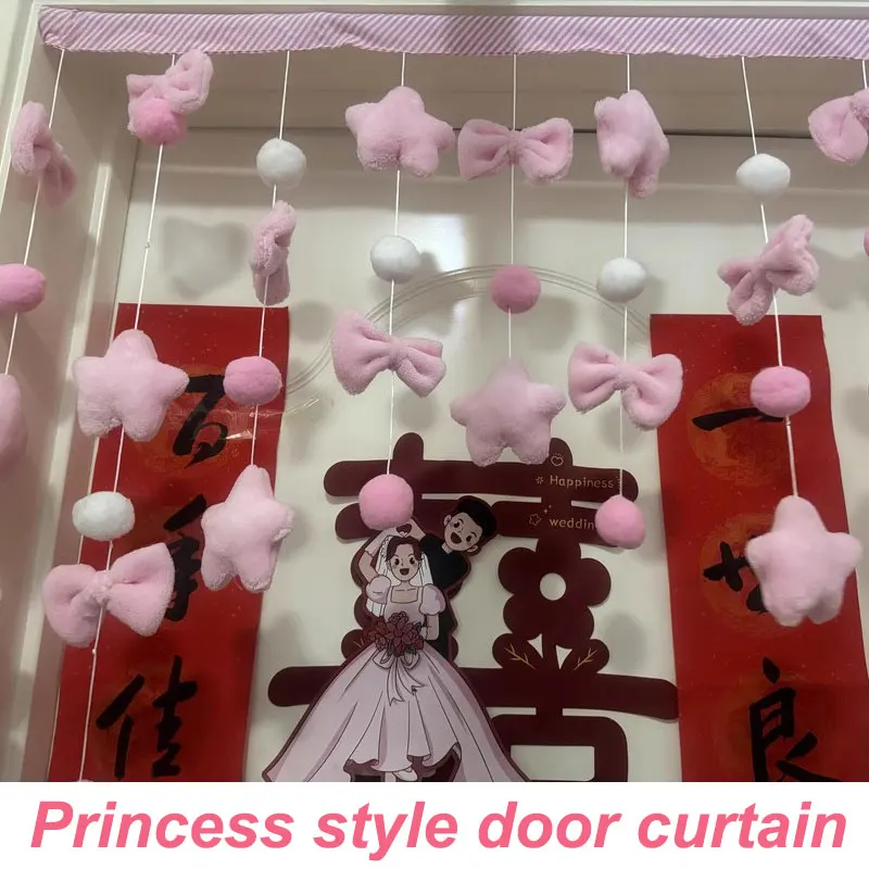 Japanese Style Bow Tassel Short Curtain Hanging Window String Pendant Doorway Curtains Bathroom Velcro Door Curtain Girl Bedroom