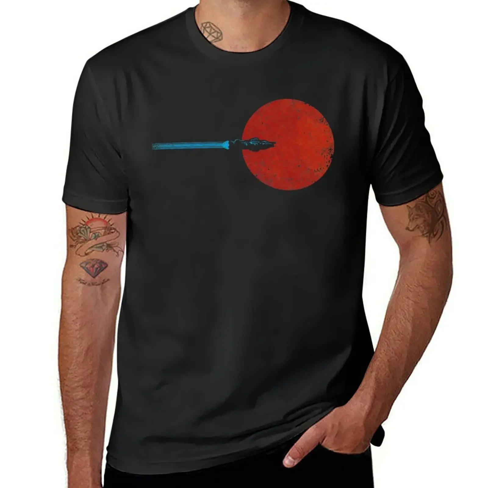 Flight over Mars T-Shirt designer shirts oversized graphic tee mens cotton t shirts