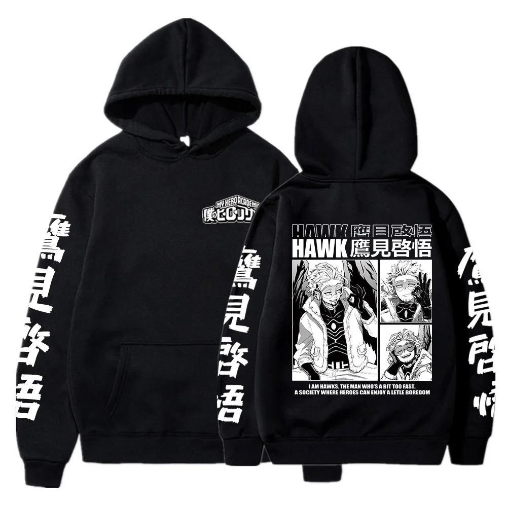 Anime My Hero Academia MHA Hawk Manga Icons Hoodies Sweatshirt Boku No Hero Academia Gift Clothing Sudadera Felpa Sweatshirt