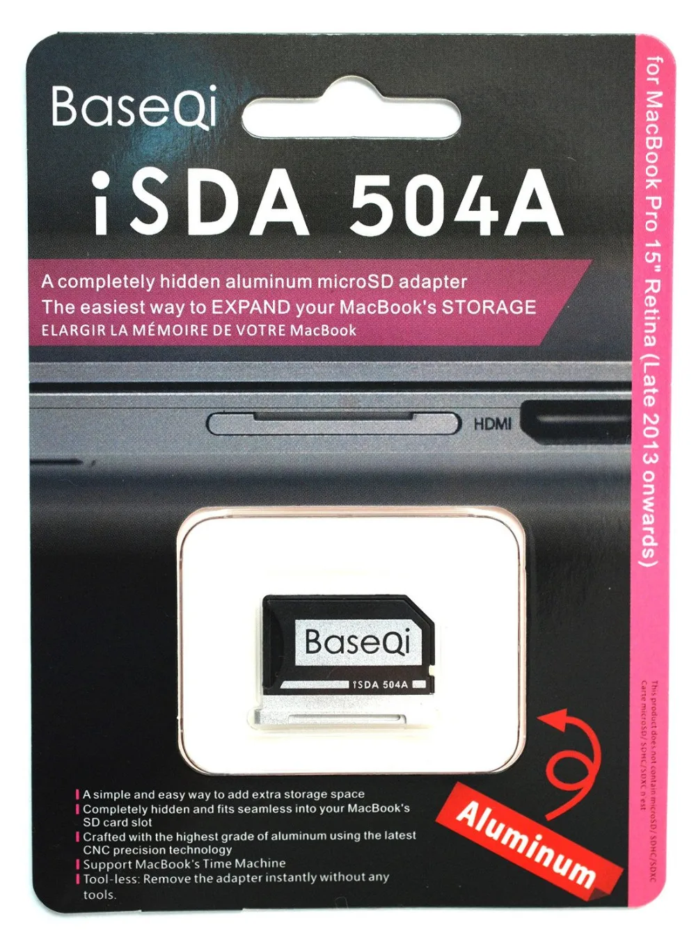 Imagem -06 - para Macbook Pro Retina 15 Late Late Tarde 2013 To2023 Baseqi Alumínio Mini Leitor de Cartão de Unidade