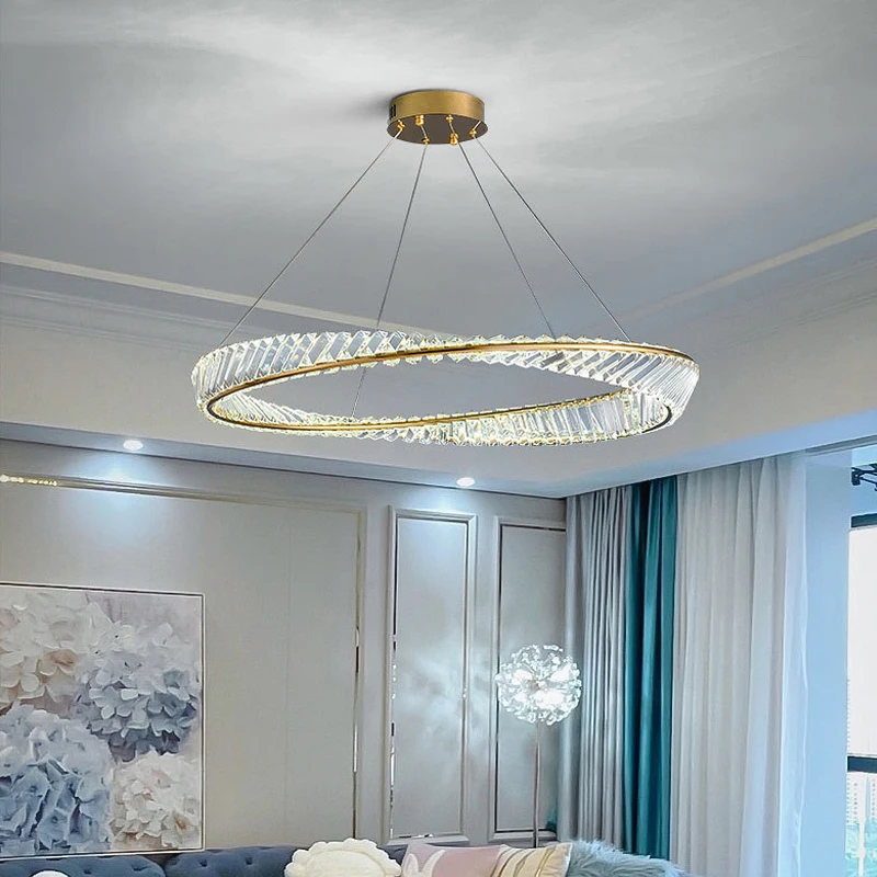 

Modern Home Light Luxury Crystal Chandelier Stair Chandelier Special-shaped Living Room Bedroom Chandelier Indoor Lighting