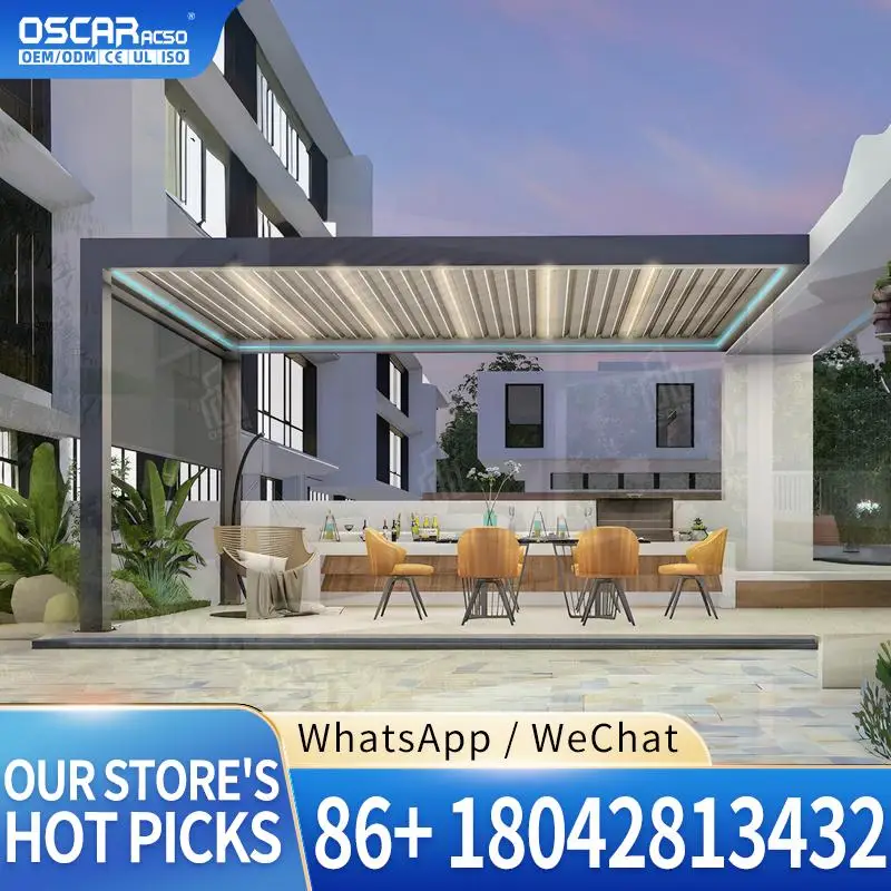 

Aluminium Frame Outdoor Shade Gazebo for Garden Patio Backyard Louver Pergola