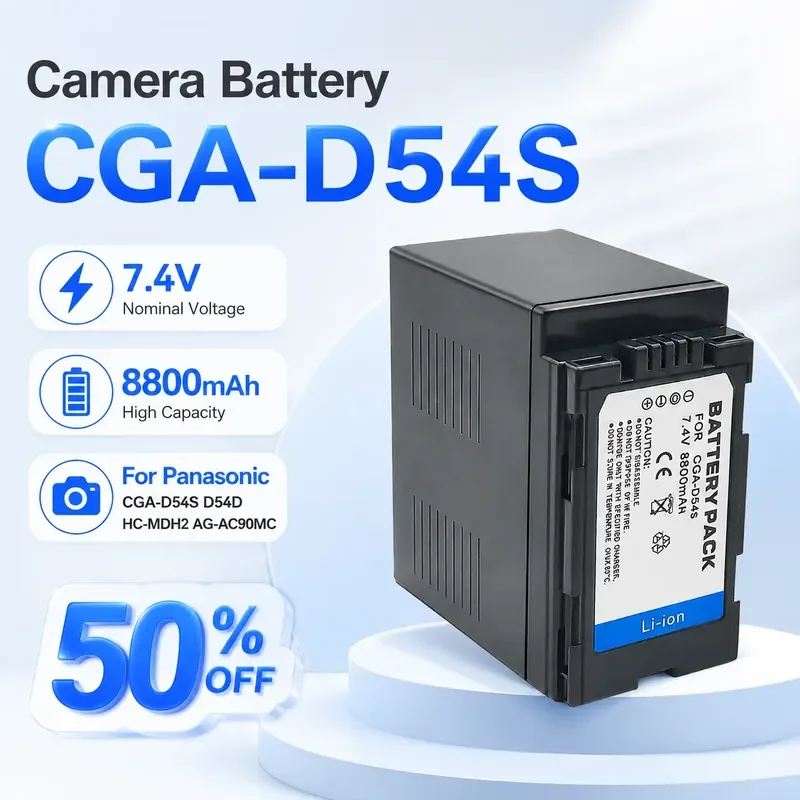 

CGA-D54S 7.4V 8800mAh Li-ion Camera Battery for Panasonic CGA-D54S D54D HC-MDH2 AG-AC90MC Camcorder Replacement