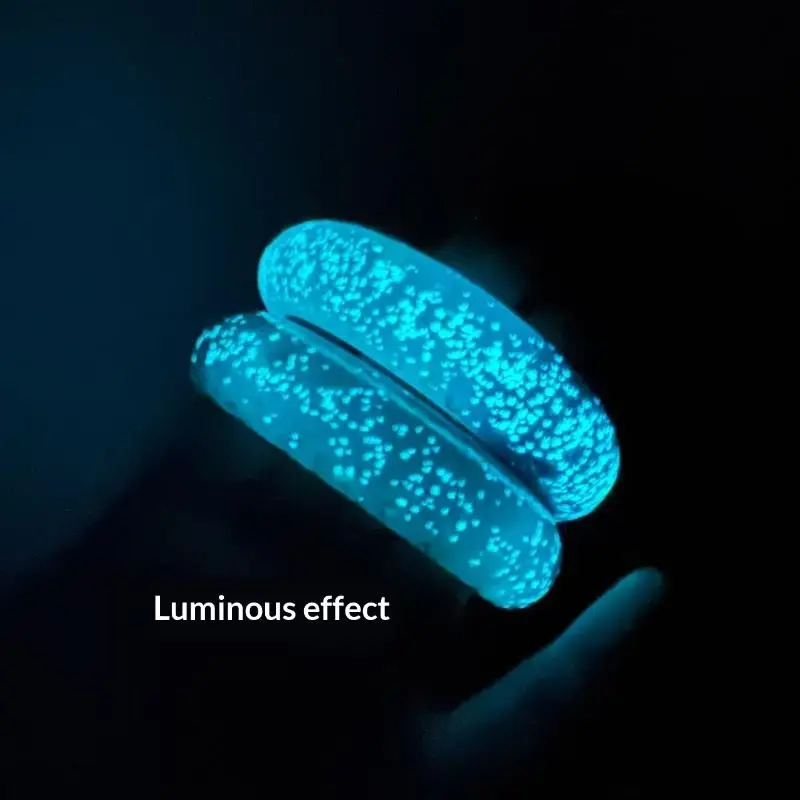 Temperature Sensitive Color Changing Luminous Resin Bangle With Glitter Foil