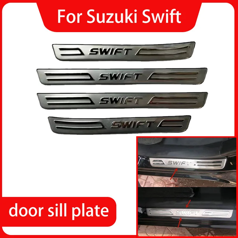 

Stainless Steel Car Threshold Guard Plate Welcome Pedal Anti-scratch Protection Car Accessories For Suzuki Swift 2005-2016