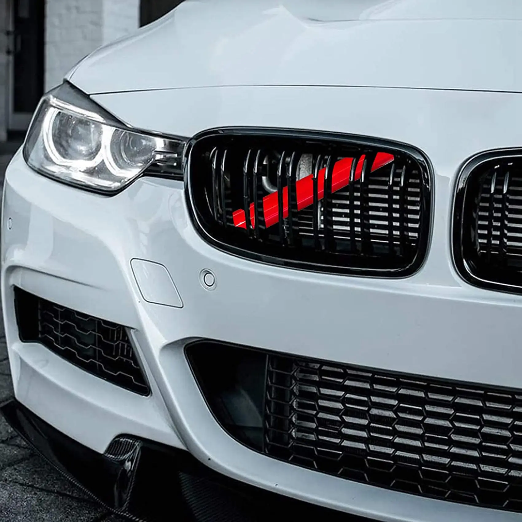 

ABTU-2Pcs Car Front Grille Insert Trim Strips Sport Style Grille Trim Strips Cover For BMW F20 F30 F31 F32 F34 F36 F21