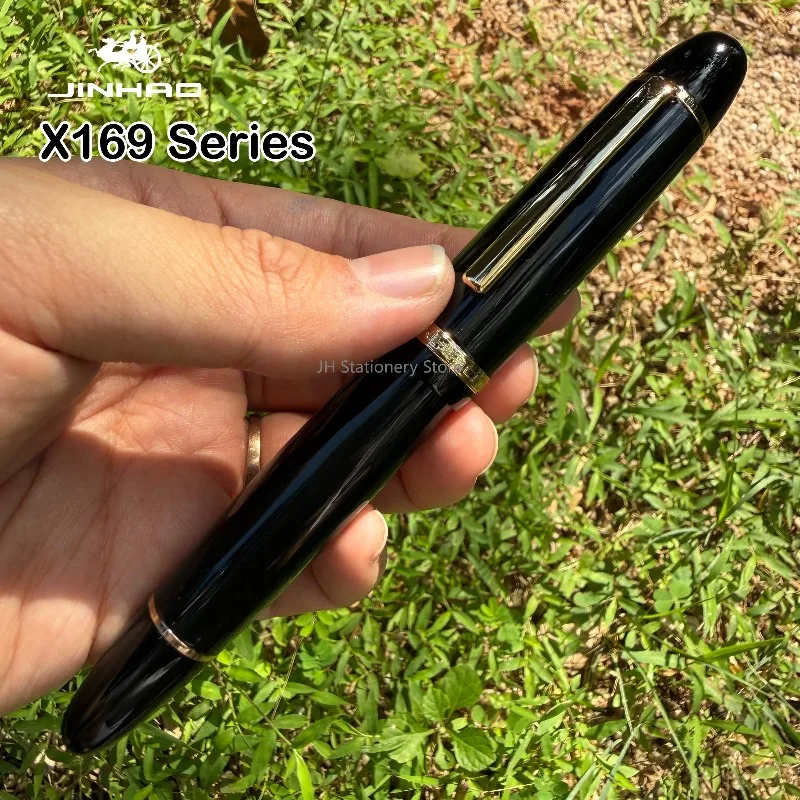 JINHAO X169 – stylo plume élégant noir avec clip argenté, pointe M/F/EF, stylo à encre, fournitures scolaires, papeterie pk P136 9019 X159
