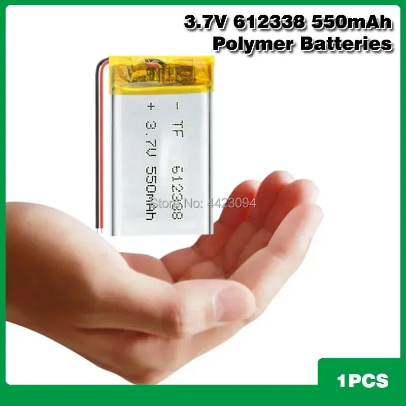 3.7V 550mAh 612338 Polymer Li-ion Battery For DVR601FHD video recorder mirror dvr texet dvr-570fhd AvtoExpert DVR-815