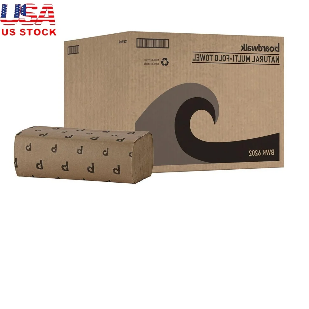 

Многофункциональные коммерческие бумажные полотенца, впитывающие плоские сложенные полотенца для сушки рук, 250 полотенец в упаковке, 16 упаковок, картонная коробка для использования в туалете