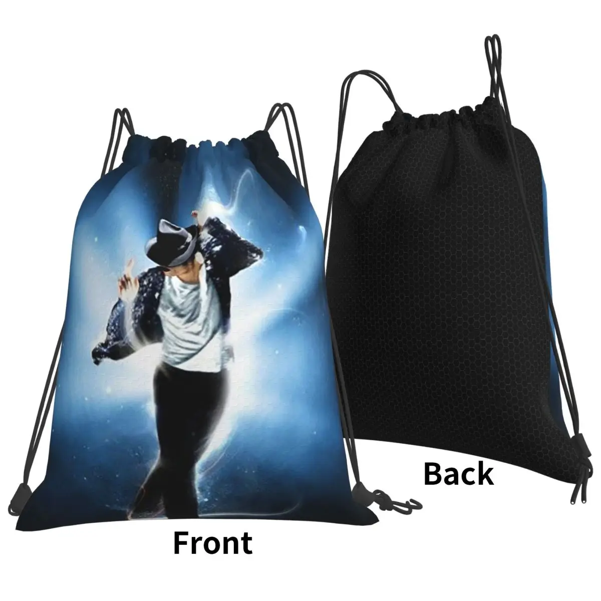 Michael Jackson Musicians Singers Dancers Backpacks Drawstring Bundle Pocket Sundries Bag Book Bags for Man Woman Students