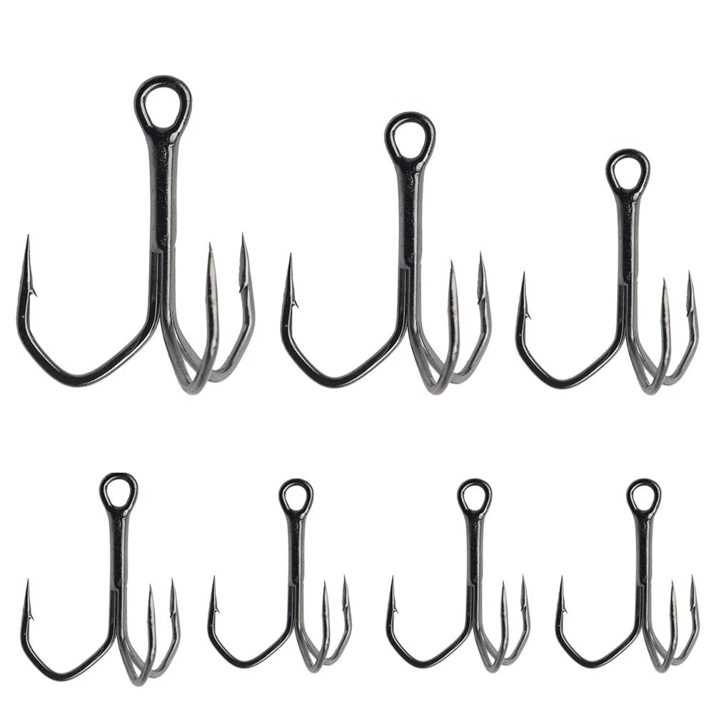 10Pcs Treble Hooks 14#-2# Saltwater Fishing Hooks High-Carbon Steel Fishhooks High Strength Hooks Fishing Tackle